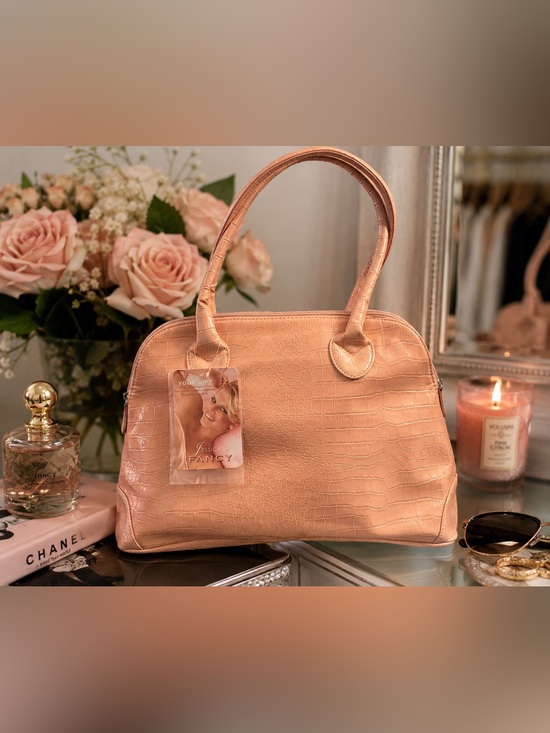 Jessica Simpson Handbags - Jessica Simpson Fancy Peach Faux Croc Satchel Tote Bag NWT 🍑